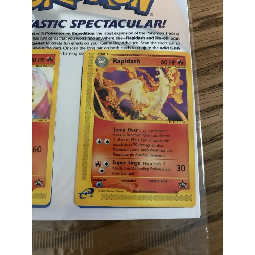 Pokemon 'Scan-Tastic Spectacular' Promo Pack Ho-Oh and Rapidash Pokemon Cards